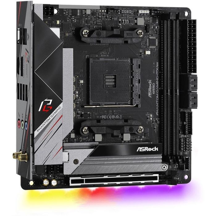 ASRock B550 Phantom Gaming-ITX/AX (AM4) Placa Base Mini ITX AMD B550 DDR4 Wi-Fi 6 Ethernet 2.5Gbps Bluetooth 5.1 3 ASRock B550 Phantom Gaming-ITX/AX (AM4) Placa Base Mini ITX AMD B550 DDR4 Wi-Fi 6 Ethernet 2.5Gbps Bluetooth 5.1 3