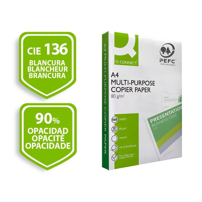 Papel Fotocopiadora Q-Connect Economy Din A4 80 gramos Paquete De 500 Hojas 240 unidades 7