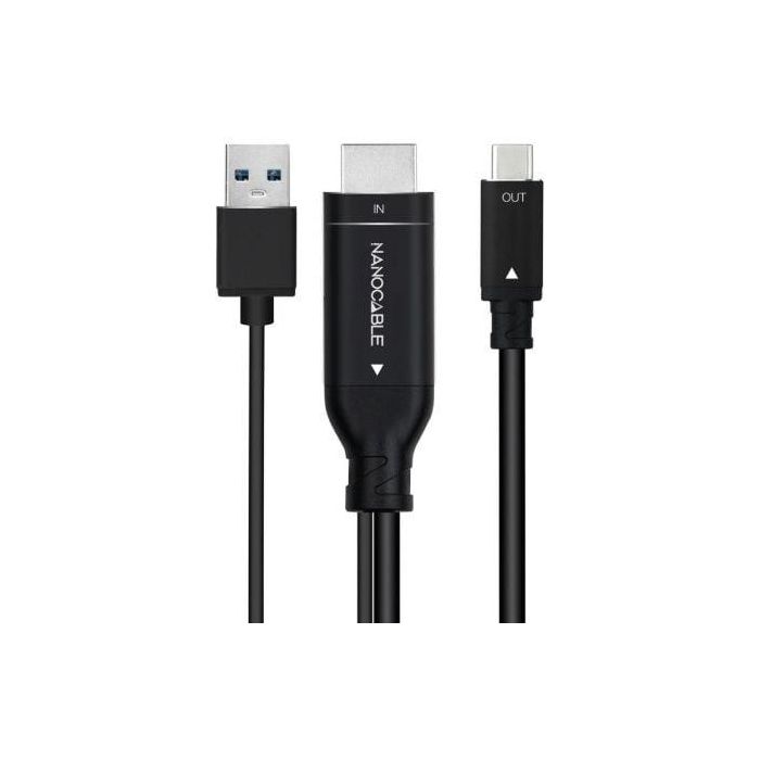 Cable HDMI Nanocable 10.15.4354/ HDMI Macho - USB Macho/ USB Tipo-C Macho/ 1.8m/ Negro 1 Cable HDMI Nanocable 10.15.4354/ HDMI Macho - USB Macho/ USB Tipo-C Macho/ 1.8m/ Negro 1