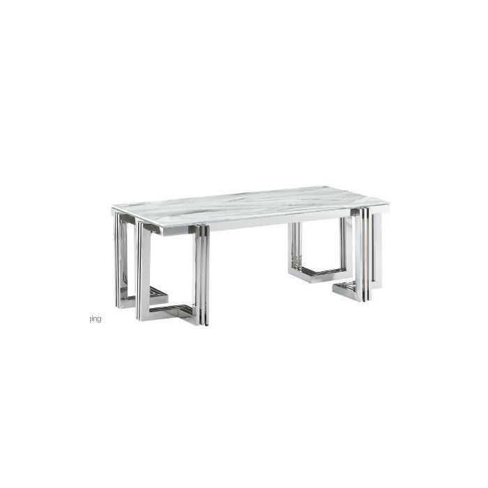 DKD Home Decor Mesa Comedor Moderna Plateado Blanco, Fabricada en Acero y Cristal, 180 cm Ancho, 90 cm Largo, 76 cm Alto
