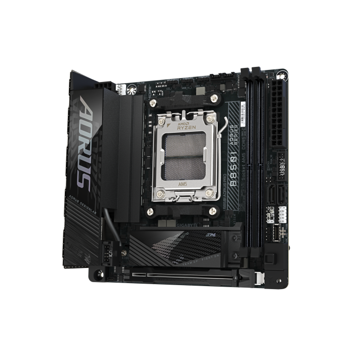 GIGABYTE B850I AORUS PRO Placa Base - Compatible con procesadores AMD Ryzen Serie 9000, VRM digital de 8+2+1 fases, hasta 8400MHz DDR5 (OC), 1xPCIe 5.0 + 1xPCIe 4.0 M.2, 2.5LAN, WiFi 7, USB 3.2 Gen 2 2