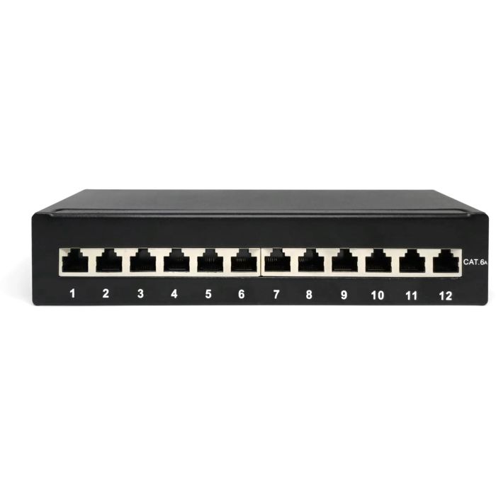 DIGITUS Patchpanel 1HE 12-Port Cat6A geschirmt schwarz 2 DIGITUS Patchpanel 1HE 12-Port Cat6A geschirmt schwarz 2