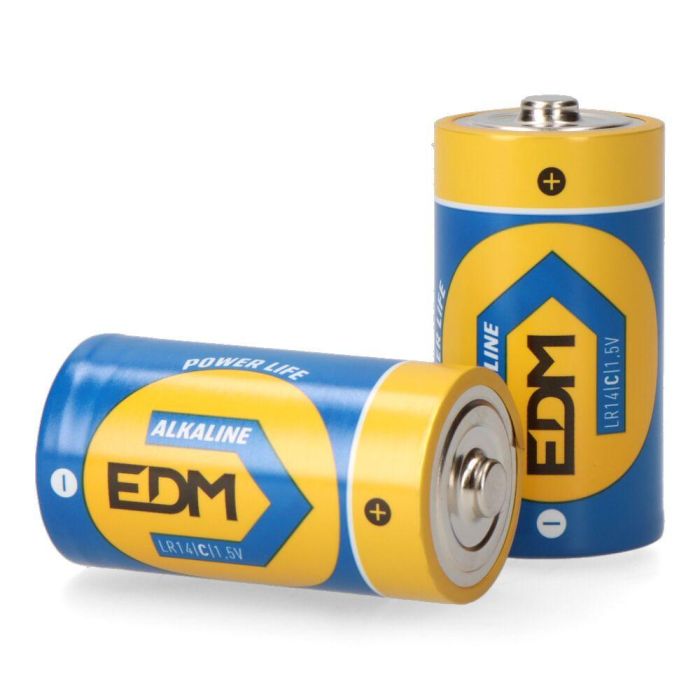 Edm Pila Alcalina LR14 Power Life C 1,5V Ø26,2 x 50 mm, Blister 2 uds 1