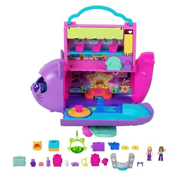 Polly Pocket - Avión Gatito Transformable - Caja con 2 minifiguras HWP19 1