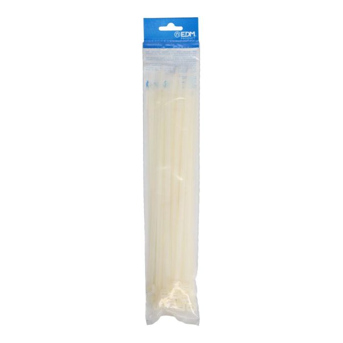 Edm Bridas de nylon blanco 7.6x300 mm, alta calidad, bolsa de 25 unidades