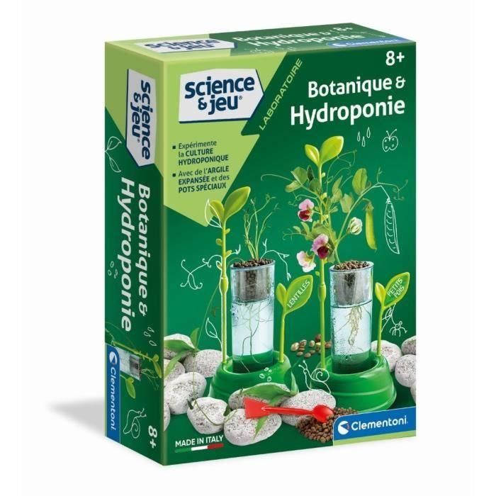 Clementoni Science & Game: Juego Científico de Botánica e Hidroponía para Cultivar Plantas Sin Tierra