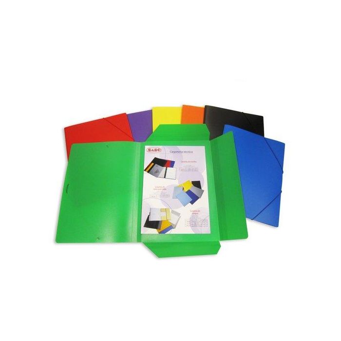 Carpeta De Gomas Y Solapas Saro Pp Fº Surtidos (6 Col.) 96 unidades