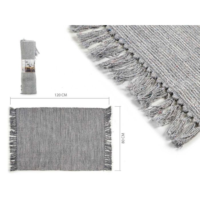 Alfombra de algodón gris 80x120 cm - Giftdecor (12 Unidades) Alfombra de algodón gris 80x120 cm - Giftdecor (12 Unidades)