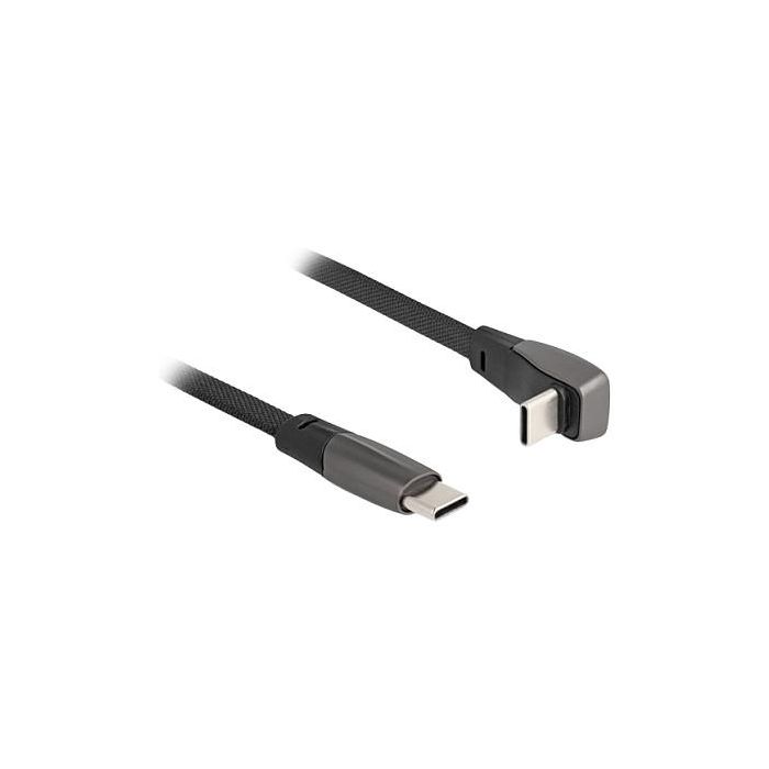 DeLOCK Cable USB 2.0 Type-C a Type-C ángulo recto (gewinkelt) PD 3.0 60W, cable plano 1m Negro 0 DeLOCK Cable USB 2.0 Type-C a Type-C ángulo recto (gewinkelt) PD 3.0 60W, cable plano 1m Negro 0