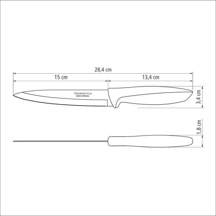 Tramontina Cuchillo Utility Plenus Negro 153 mm Acero Inoxidable Mango Polipropileno Tramontina Cuchillo Utility Plenus Negro 153 mm Acero Inoxidable Mango Polipropileno