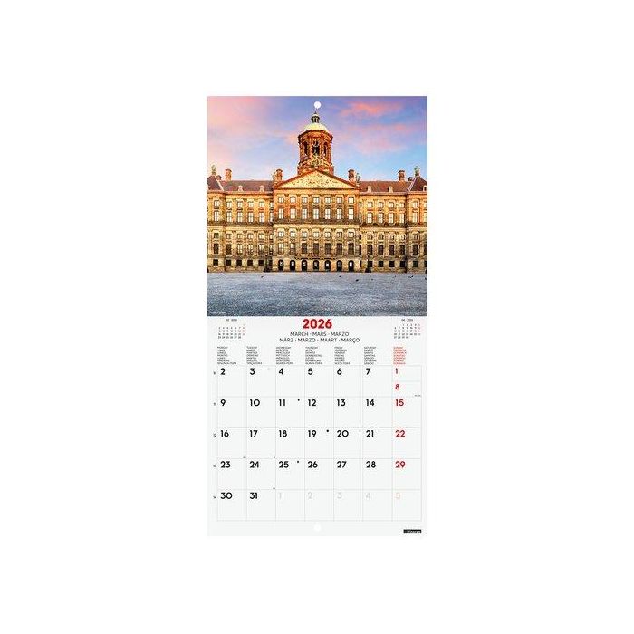 Calendario (2026) Finocam Internacional Pared Imagenes Mensual Para Escribir 180X180 Amsterdam