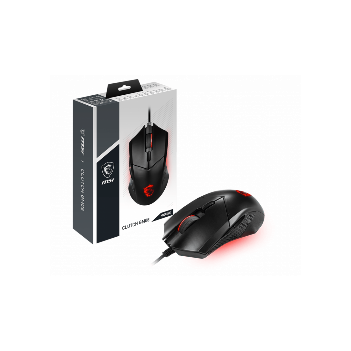 MSI Clutch GM08 ratón Ambidextro USB tipo A Óptico 4200 DPI MSI Clutch GM08 ratón Ambidextro USB tipo A Óptico 4200 DPI