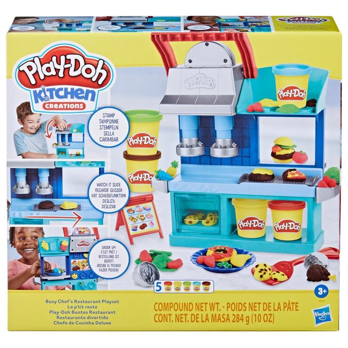 Hasbro Play-Doh Restaurante Divertido F8107 Juego de Cocina con Plastilina y Accesorios para Niños +3 Años 1