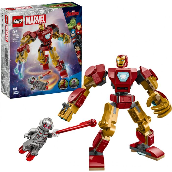 LEGO 76307 Armadura Robótica de Iron Man vs. Ultrón Set LEGO Marvel Construible con 2 Minifiguras y Cañón Disparador Edad +6 Años 13 LEGO 76307 Armadura Robótica de Iron Man vs. Ultrón Set LEGO Marvel Construible con 2 Minifiguras y Cañón Disparador Edad +6 Años 13