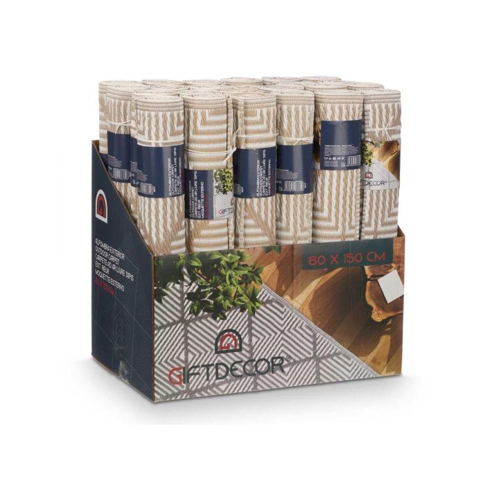 Alfombra Rombos Blanco Beige 60 X 150 Cm Giftdecor (24 Unidades) 1 Alfombra Rombos Blanco Beige 60 X 150 Cm Giftdecor (24 Unidades) 1