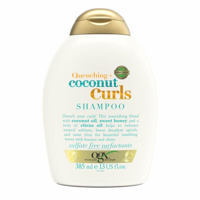 OGX Champú COCONUT CURLS para cabello rizado 385 ml - Hidrata y define rizos con aceite de coco