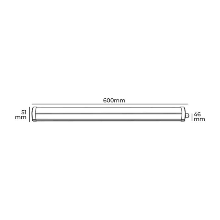 Regleta electrónica led 18 w 4000 k luz día 1.820 lm 60 x 4,6 x 5,1 cm 3