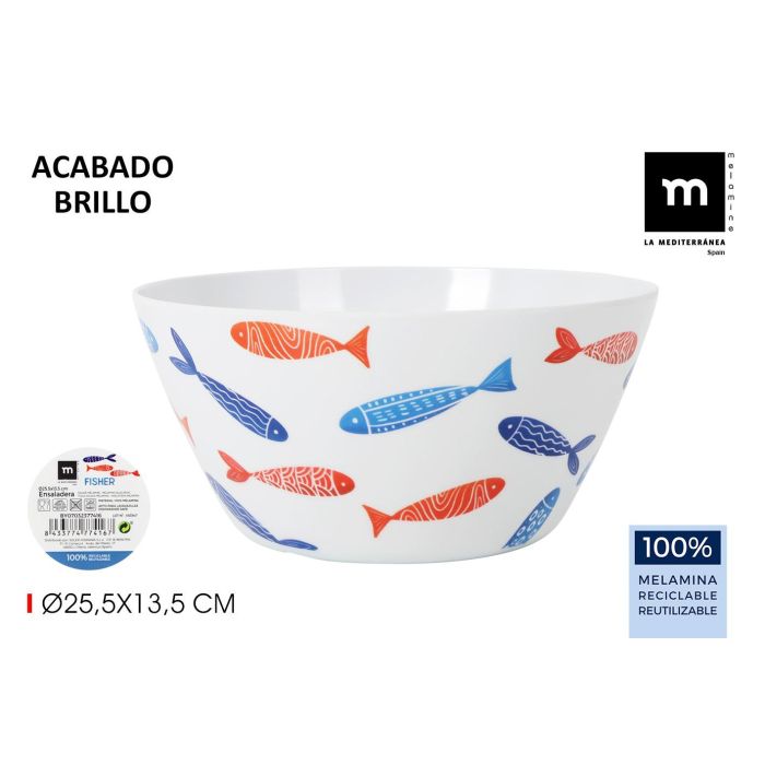 La Mediterranea Ensaladera Melamina Brillo Fisher 25.2x12 cm (8 Unidades) La Mediterranea Ensaladera Melamina Brillo Fisher 25.2x12 cm (8 Unidades)