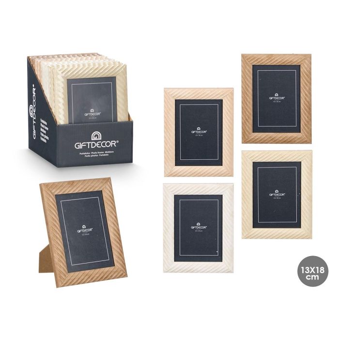 Giftdecor Portafotos Ondas 13x18 cm - Madera MDF y Vidrio - Colores Surtidos (24 Unidades) Giftdecor Portafotos Ondas 13x18 cm - Madera MDF y Vidrio - Colores Surtidos (24 Unidades)