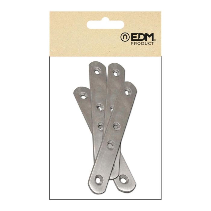 Edm Placa unión recta plc14 Acero Inoxidable 120 x 19 x 2 mm Pack 4 Unidades 1 Edm Placa unión recta plc14 Acero Inoxidable 120 x 19 x 2 mm Pack 4 Unidades 1
