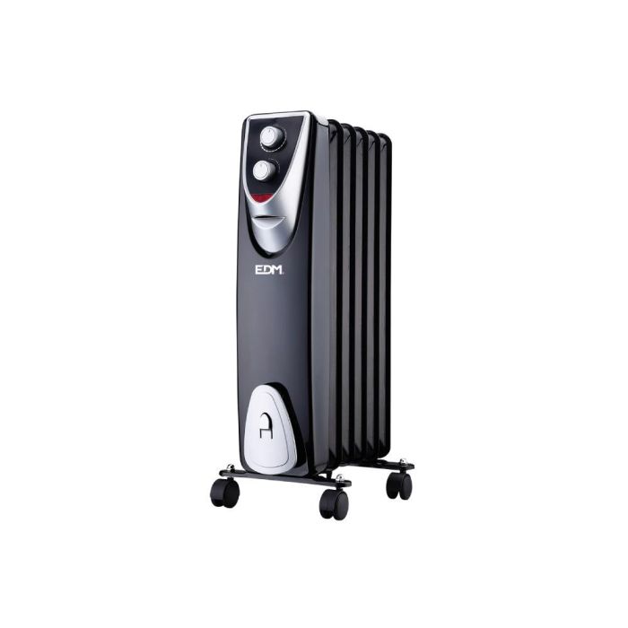 Edm Radiador Black Edition Sin Aceite 6 Elementos 400/600/1000W, Termostato de Alta Precisión, Antivuelco 0 Edm Radiador Black Edition Sin Aceite 6 Elementos 400/600/1000W, Termostato de Alta Precisión, Antivuelco 0