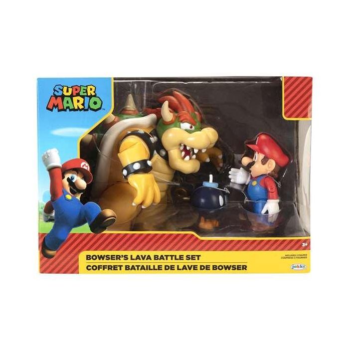 Figura nintendo mario 6 cm vs. bowser diorama.