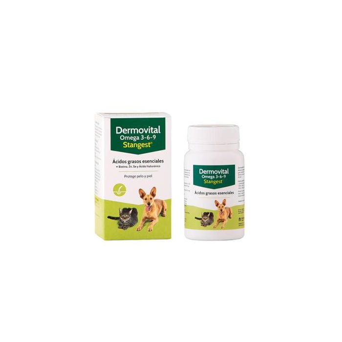 Stangest Dermovital Omega 3-6-9 60 Cápsulas - Suplemento para Piel y Pelo de Mascotas