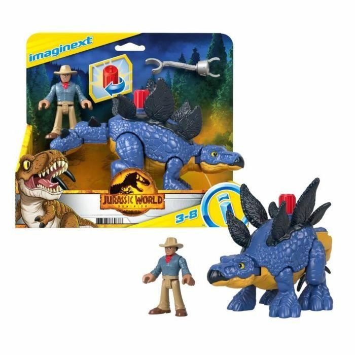 FISHER - PRICE IMAGINEXT - Jurassic World - Stegosaurus And Character - Figura de acción de 1.ª edad - 3 años y más 1