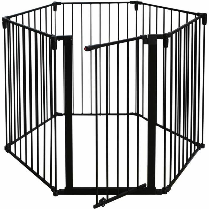 Nordlinger Pro NOR3354767421149 Barrera Cortafuegos 6 Lados para Chimenea o Estufa de Leña 360 cm Negra