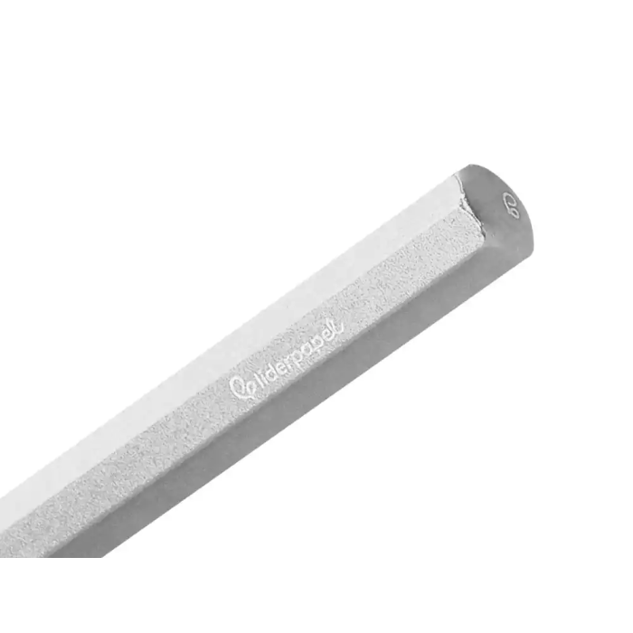 Liderpapel Eternal Pencil Lápiz Infinito Grafito Aluminio Hexagonal Plateado Ultra Resistente 1 Punta de Recambio 6