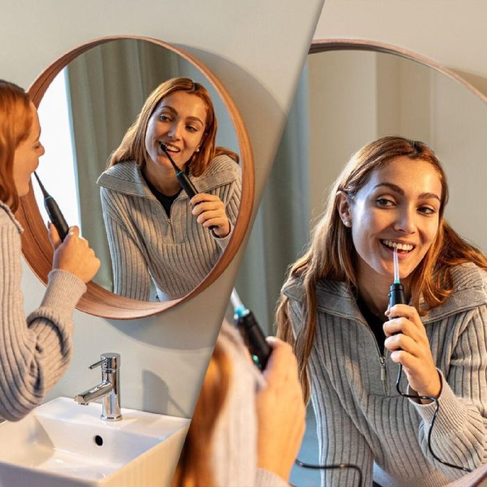 Cepillo de Dientes Eléctrico + Irrigador Dental Cecotec ToothCare Jet Clean Azul Negro 1 Cepillo de Dientes Eléctrico + Irrigador Dental Cecotec ToothCare Jet Clean Azul Negro 1