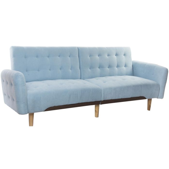 DKD Home Decor Cabecero Cama Tradicional Azul Celeste Poliester Madera Capitone 145 x 72 x 8 cm 1