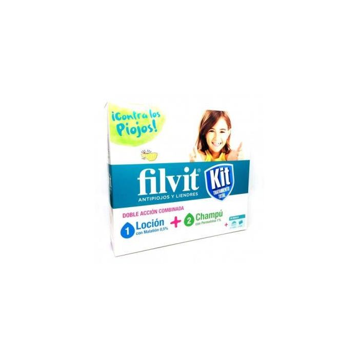 Filvit Kit Tratamiento Loción + Champú + Gorro + Peine para Piojos