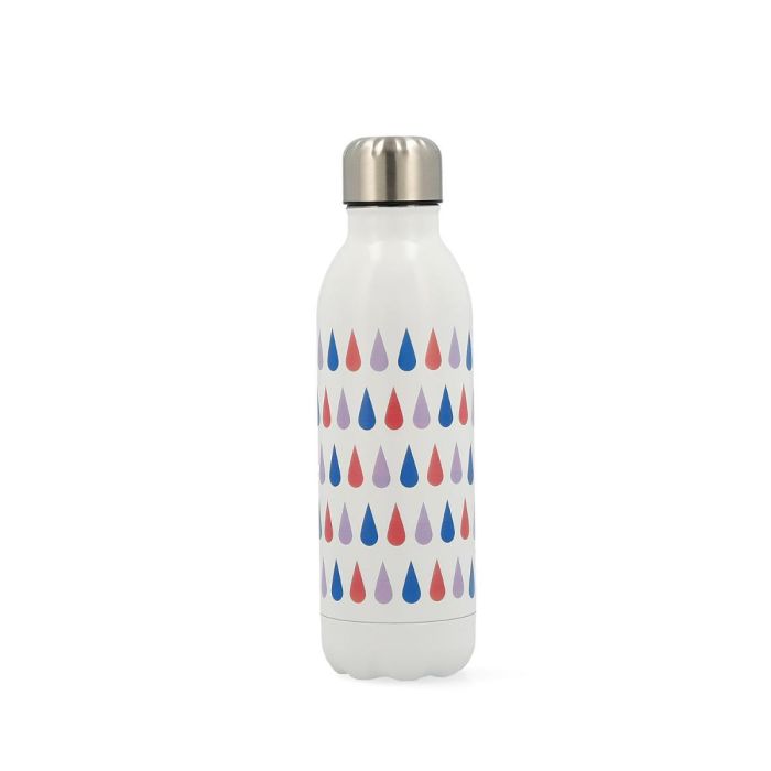 Quid Botella de Agua Rubic Acero Inoxidable 0,5 L Color Acero Reutilizable 100% Saludable Sin BPA para Deporte Oficina Viaje