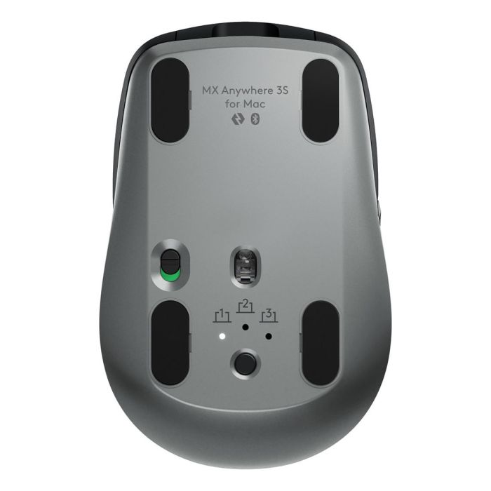 Logitech MX Anywhere 3S Para Mac - Ratón Inalámbrico Bluetooth Compacto Gris Espacio, Rueda MagSpeed, Clics Silenciosos, 8000 PPP, Recargable USB-C