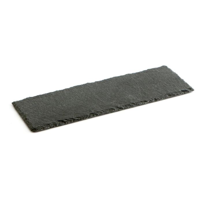 Quid Gastro Fun Bandeja de Pizarra para Patés Negra 30x10 cm, Pack 12 Unidades, Mineral Apilable, Higiénica y Fácil Limpieza.