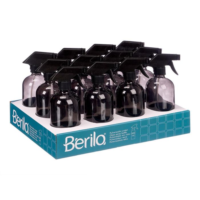 Berilo Pulverizador de Vidrio y Plástico Redondo Gris 500 ml - 9.5x21.2x7.4 cm (12 Unidades) 1 Berilo Pulverizador de Vidrio y Plástico Redondo Gris 500 ml - 9.5x21.2x7.4 cm (12 Unidades) 1