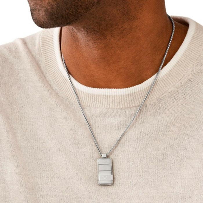 Collar Hombre Emporio Armani EGS3078040 Plateado 1