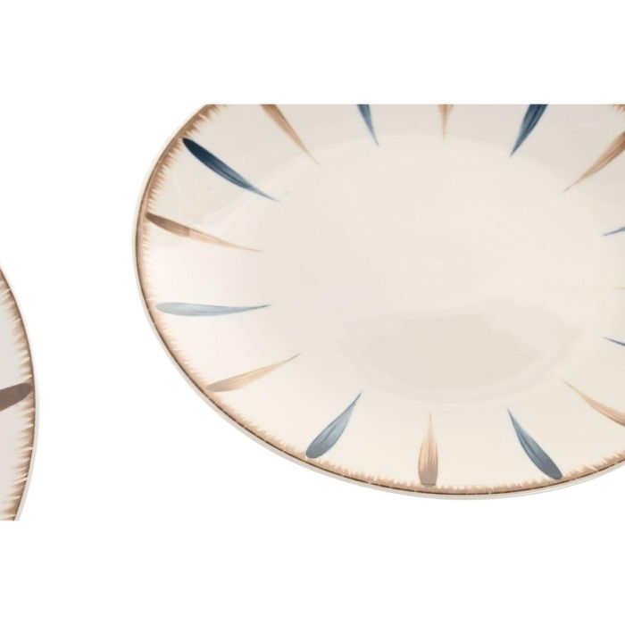DKD Home Decor Vajilla Azul Blanco Porcelana Set de 18 Piezas Apto Microondas Lavavajillas 26.8 x 2.8 x 26.8 cm 2