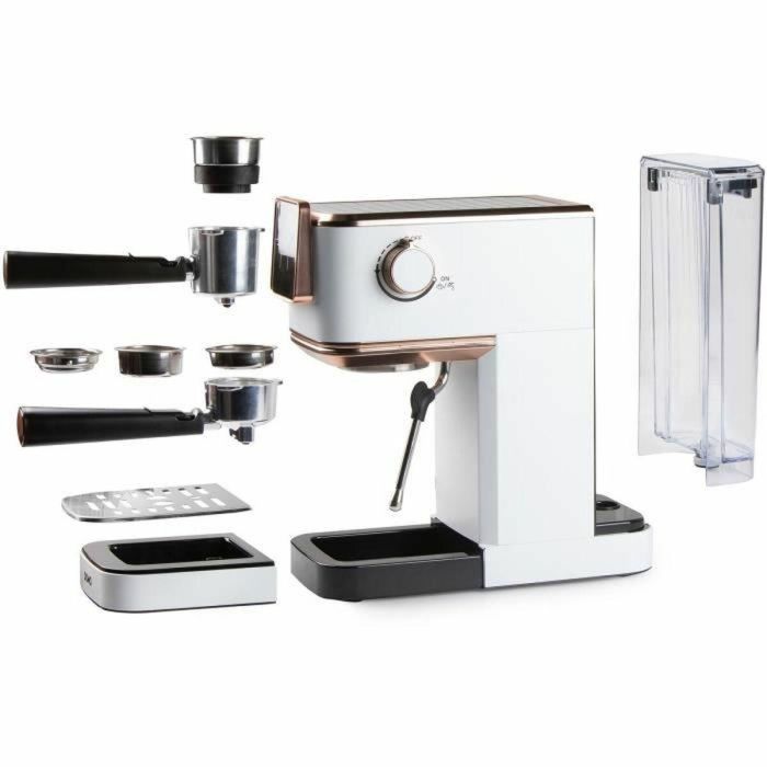 Domo DO746K Cafetera Espresso 3 en 1, 1350W y 20 Bares, Blanco y Rosa 5