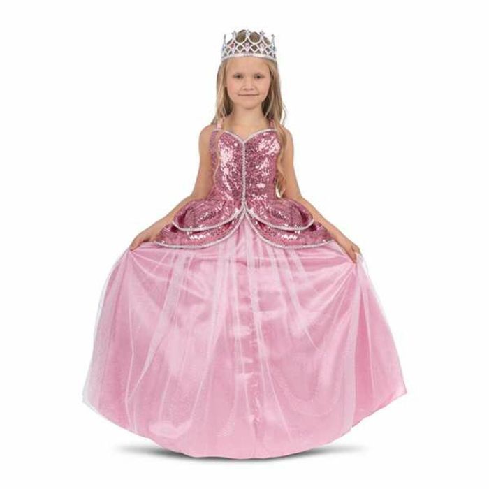 Disfraz princesa rosa tiara, vestido y enagua talla 5-6 y