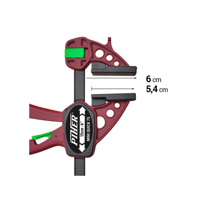 Piher Sargento mini quick 30cm ref. 52430 - Fuerza máxima 75kg, reversible con un clic, cabezales de nylon y fibra de vidrio 1 Piher Sargento mini quick 30cm ref. 52430 - Fuerza máxima 75kg, reversible con un clic, cabezales de nylon y fibra de vidrio 1