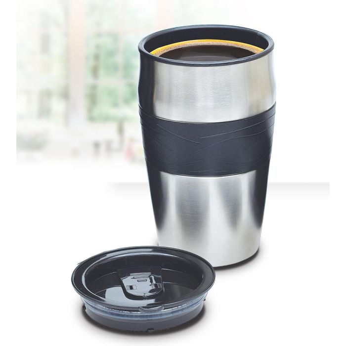 Kiwi Cafetera Personal con Taza para Llevar 420 cc, Ideal para Viajes y Oficina, 20 cm Ancho x 26 cm Alto x 15 cm Largo 11