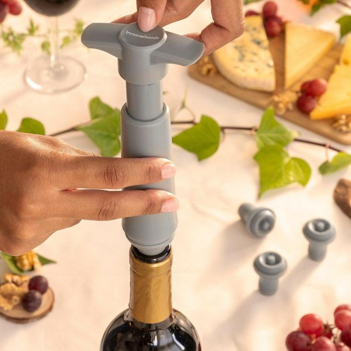 Bomba de Vacío y Tapones para Vino Winuum InnovaGoods (4 tapones) 0 Bomba de Vacío y Tapones para Vino Winuum InnovaGoods (4 tapones) 0