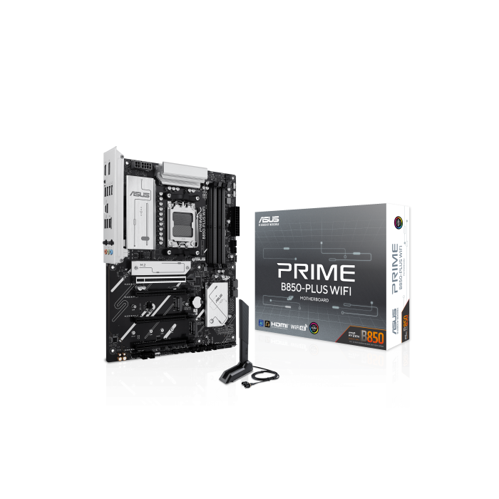 ASUS PRIME B850-PLUS WiFi Placa Base ATX Socket AM5 para AMD Ryzen Serie 7000/8000/9000 con DDR5 y Wi-Fi 6E ASUS PRIME B850-PLUS WiFi Placa Base ATX Socket AM5 para AMD Ryzen Serie 7000/8000/9000 con DDR5 y Wi-Fi 6E