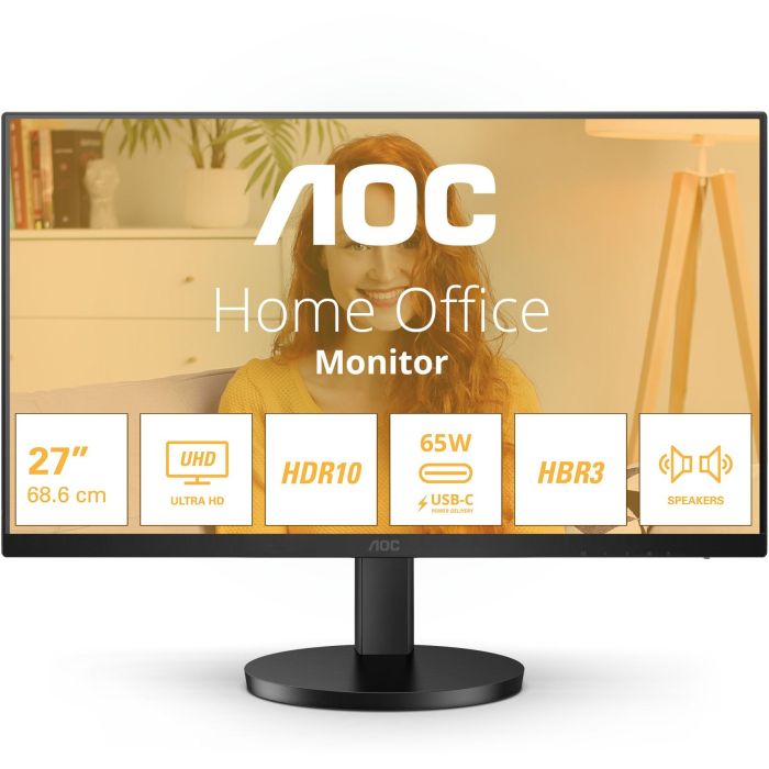 AOC Monitor U27B3CF 27" 4K IPS 3840x2160 USB-C HDMI Negro 1 AOC Monitor U27B3CF 27" 4K IPS 3840x2160 USB-C HDMI Negro 1