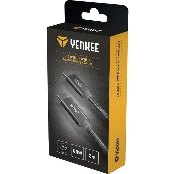 Cable USB-C de 2 m - YENKEE - YCU C102 SR 3 Cable USB-C de 2 m - YENKEE - YCU C102 SR 3