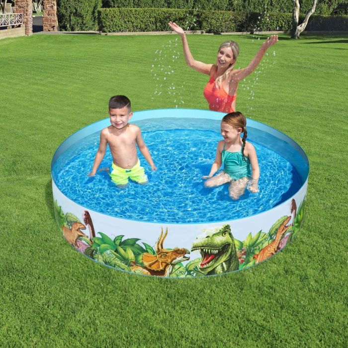 Bestway Piscina Rigida Infantil PVC Dinosaurios 183x38 cm +2 Años Jardin 55022 12