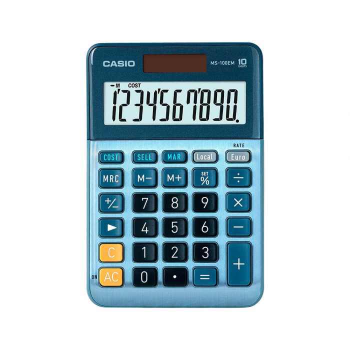 Casio Calculadora Sobremesa MS-100EM Azul Oficina 1