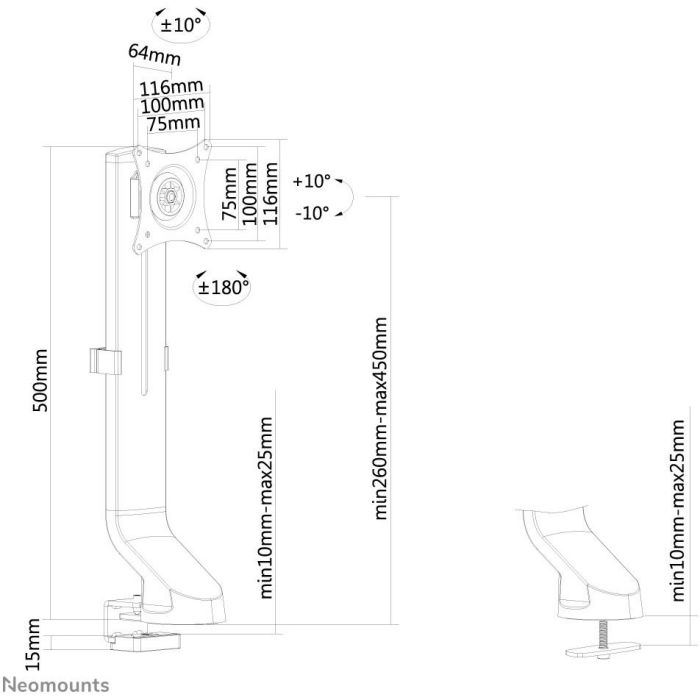 Tischhalterung für Flachbildschirme bis 32" (81 cm) 8KG FPMA-D860BLACK Neomounts 10 Tischhalterung für Flachbildschirme bis 32" (81 cm) 8KG FPMA-D860BLACK Neomounts 10
